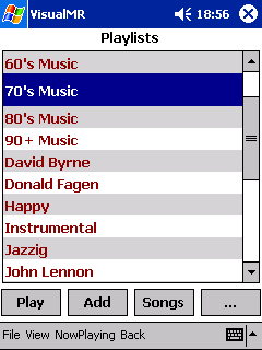 VisualMR mit Wiedergabelisten