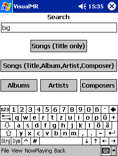 Searching in VisualMR (PocketPC)